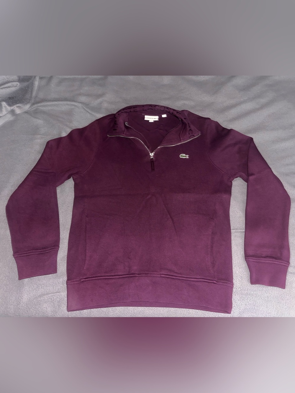 Lacoste Men's Quarter-Zip Sweater in Plum